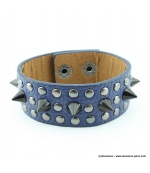 bracelet clou cone spike bleu