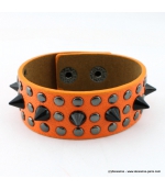 bracelet clou cone spike orange