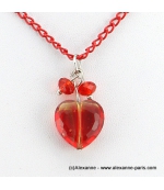 collier Coeur de Cristal rouge