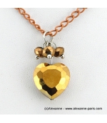 collier Coeur de Cristal doré