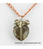 collier Coeur de Cristal anthracite