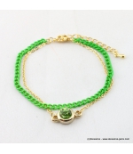 bracelet double flashy fluo vert