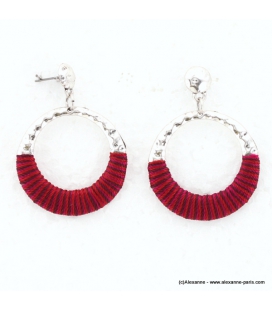 Boucles d'oreilles Amérindienne rouge