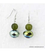 Boucles d'oreille cristal vert