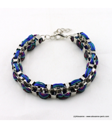 bracelet ethnique rock bleu