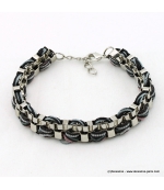 bracelet ethnique rock gris